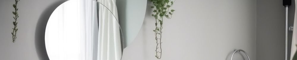 lujoso cuarto de baño blanco con planta verde